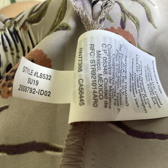 Madewell Strapless Jumpsuit NWT Floral Print Wide Leg Brunch Fall Layering Sz 00 - Picture 10 of 10